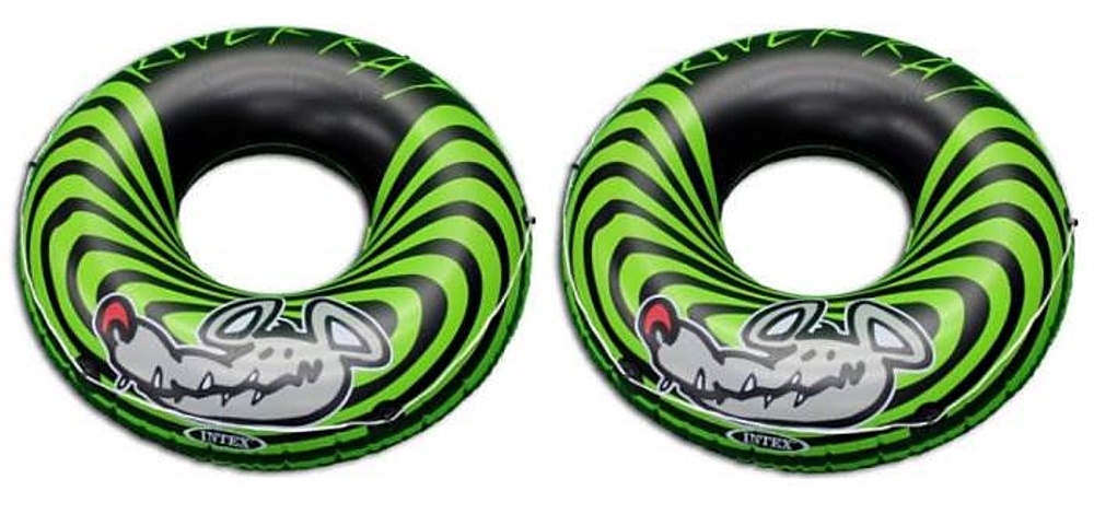 Intex - 2-Pack River Rat 48-Inch Inflatable Tubes For Lake/Pool/River - Green