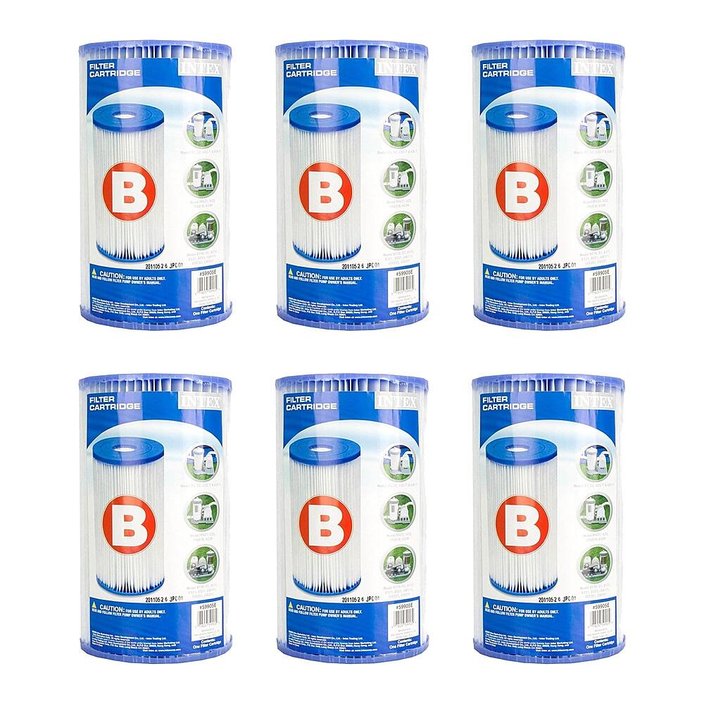 Alt View 1. Intex - Swimming Pool Type B Replacement Filter Pump Cartridge (6 Pack).