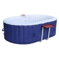 Aleko - 145 Gallon 2 Person Oval Inflatable Jetted Hot Tub with Fitted Cover - Front_Zoom