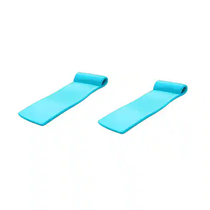 Front. TRC Recreation - 70 Inch Foam Raft Lounger Pool Float (2 Pack) - Tropical Teal.