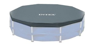 Intex - 12-Foot Round Frame Set Easy Swimming Pool Debris Cover - Front_Zoom