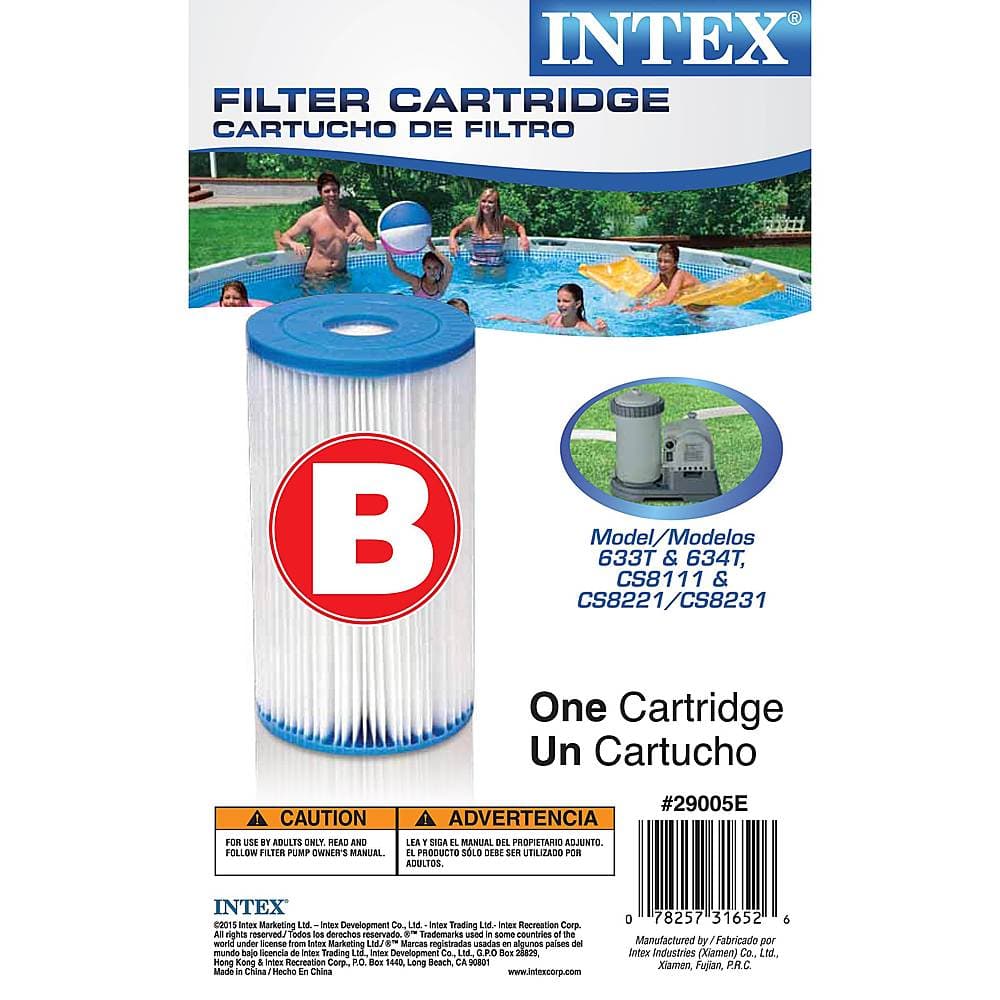 Best Buy: Intex Pool Easy Set Type B Replacement Filter Pump Cartridge ...