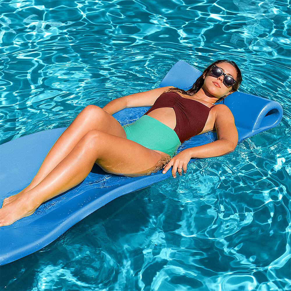 Alt View 14. TRC Recreation - 70 Inch Foam Raft Lounger Pool Lake Float - Bahama Blue.