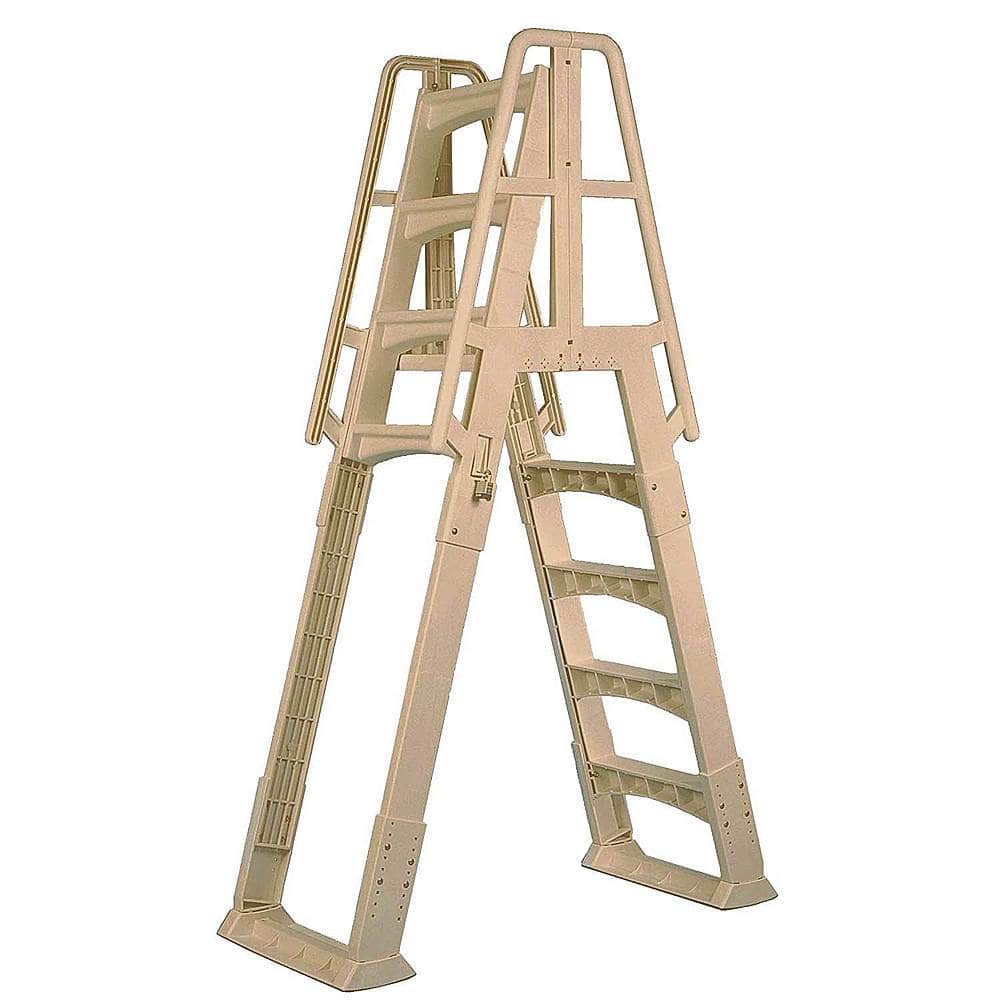 Vinyl Works - SLA A Frame Above Ground Pool Ladder Steps with Slide Lock Barrier - Tan price history on PriceWatchPro