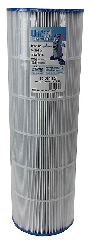 Front. Unicel - C-8413 125 Sq. Ft. Swimming Pool and Spa Replacement Filter Cartridge - Multi.