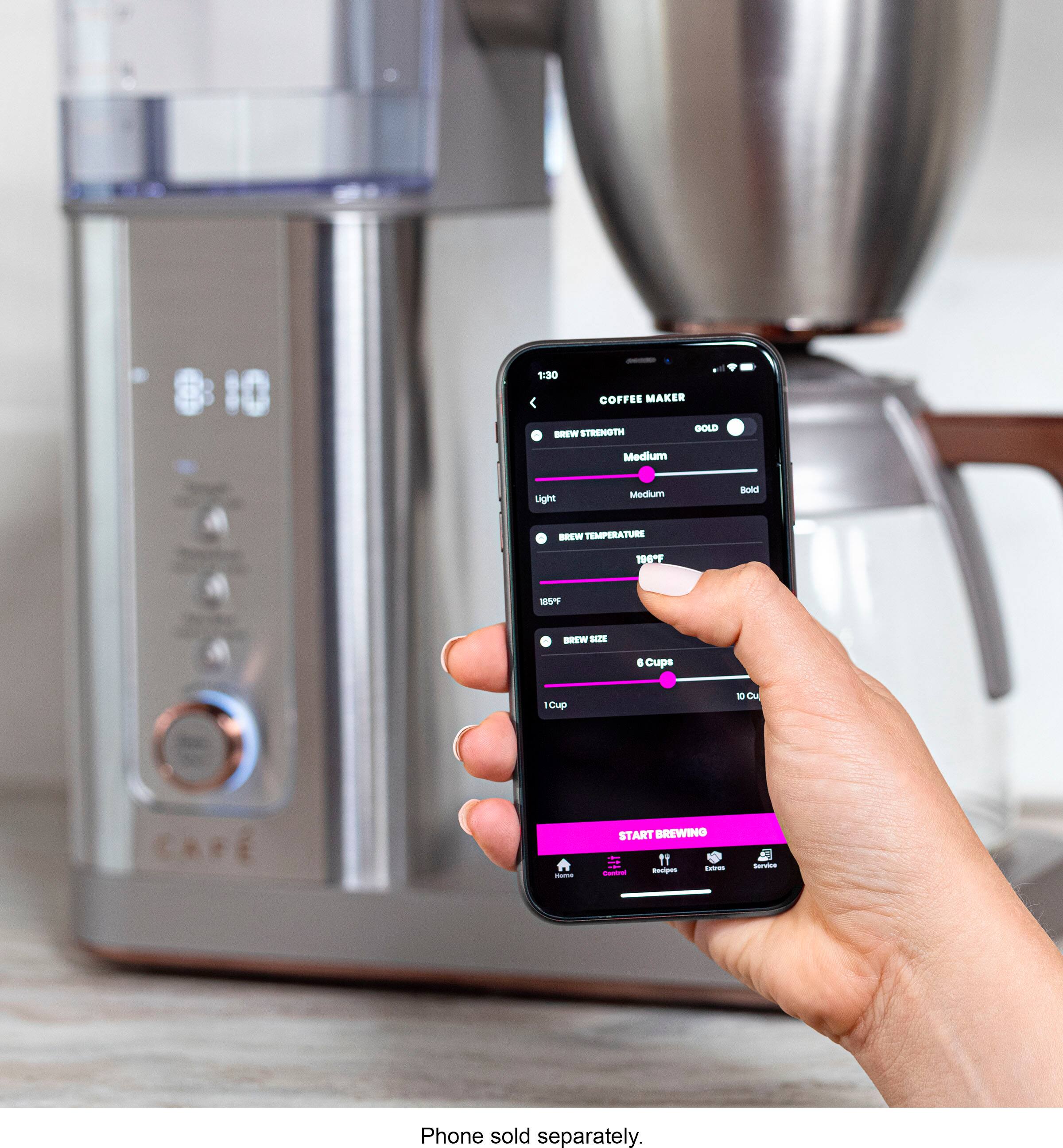 Alt View 12. Café - Smart Drip 10-Cup Coffee Maker with WiFi - Stainless Steel.