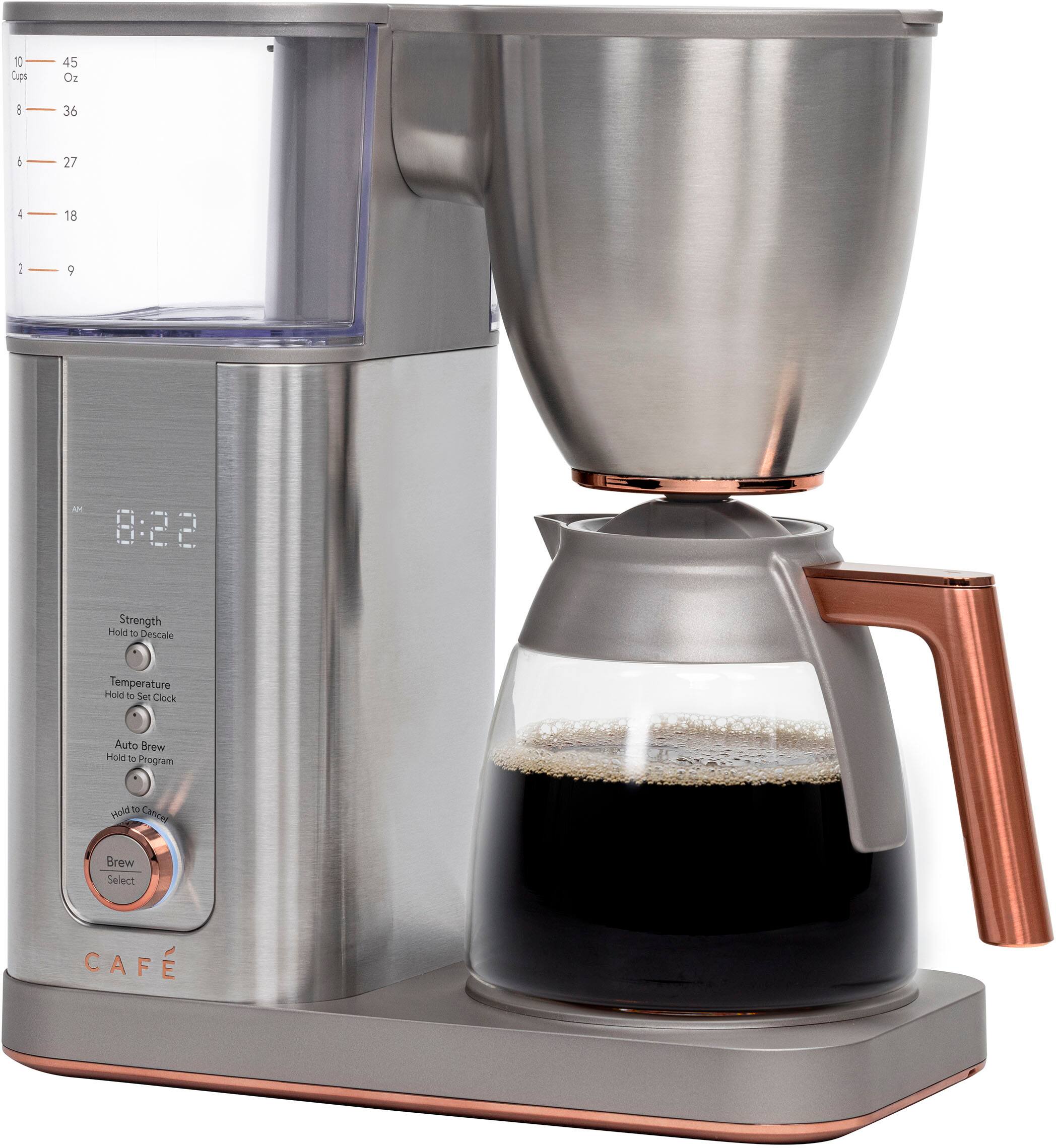 Left. Café - Smart Drip 10-Cup Coffee Maker with WiFi - Stainless Steel.