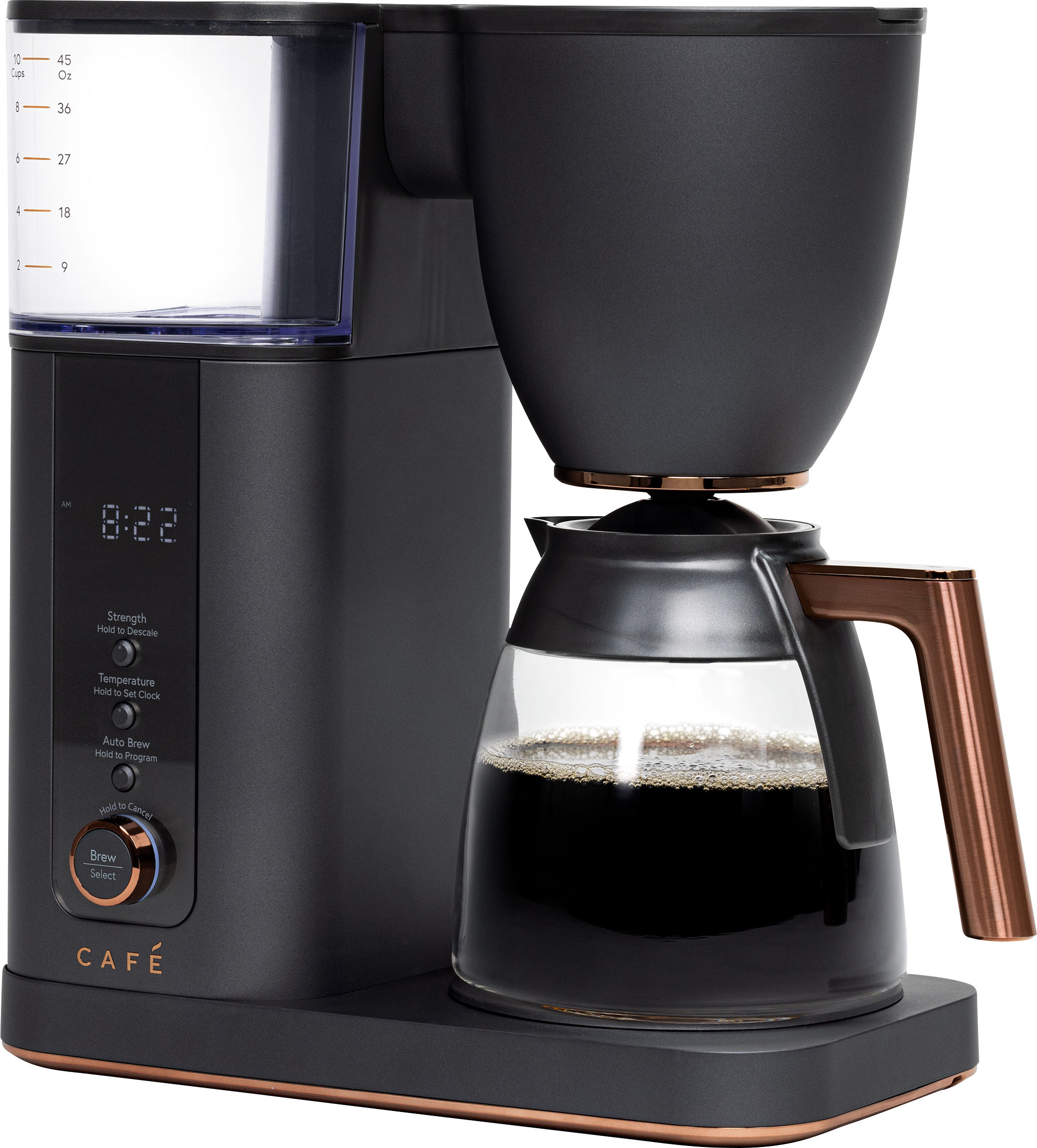 Angle View: Café - Smart Drip 10-Cup Coffee Maker with WiFi - Matte Black