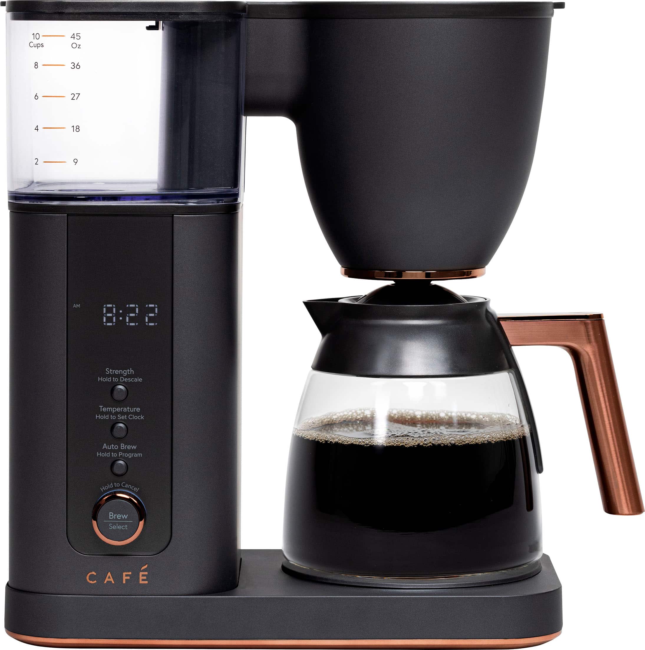 Café - Smart Drip 10-Cup Glass Carafe Coffee Maker with Wi-Fi - Matte Black - Front_Zoom