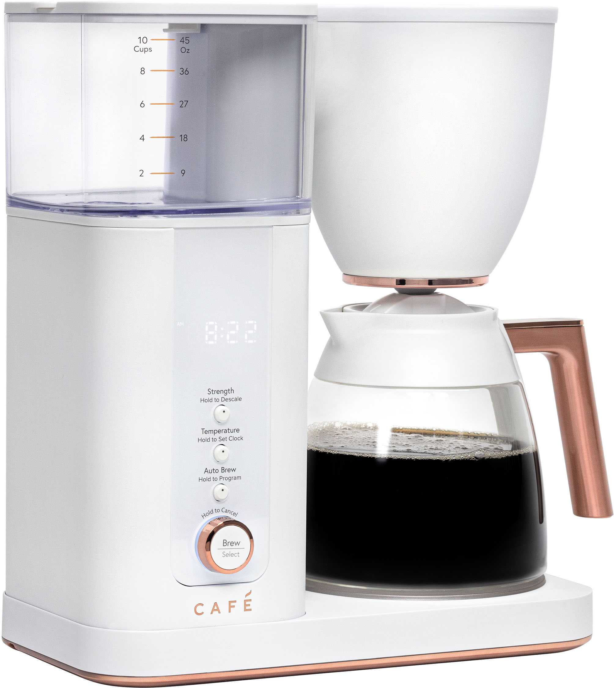 Angle View: Café - Smart Drip 10-Cup Coffee Maker with WiFi - Matte White