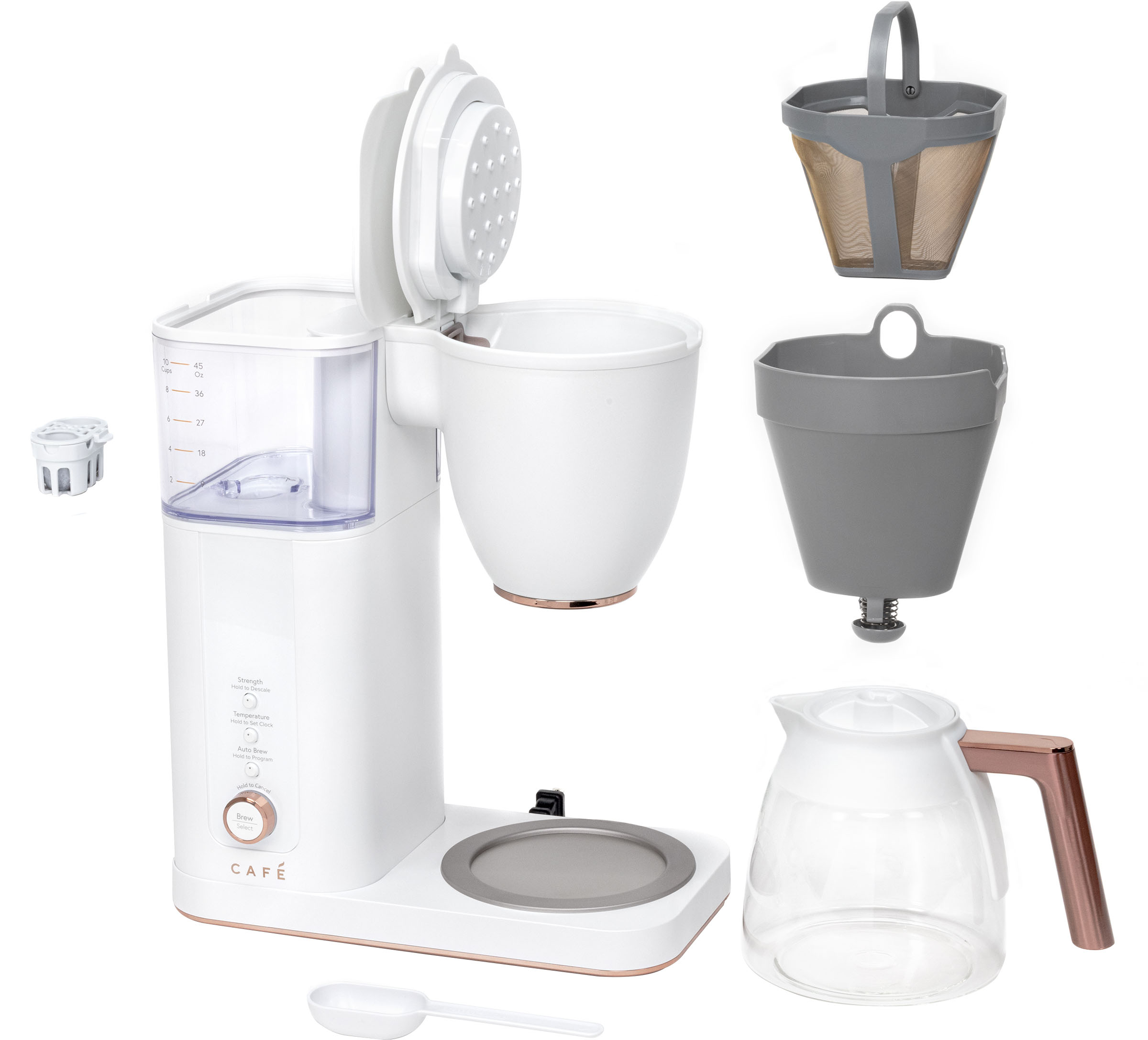 1 PC US plug 4 in 1 multifunctional electric coffee maker, coffee grinder, coffee  brewer, juicer and ice crusher functions as one, with individual juice cups  Concealed water catch tray is extremely