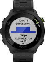 Garmin - Forerunner 55 GPS Smartwatch 42mm Fiber-Reinforced Polymer - Black - Front_Zoom
