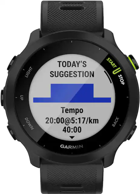 Garmin Forerunner 55 GPS Smartwatch 42mm Fiber Reinforced Polymer Black 010 02562 00 Best Buy
