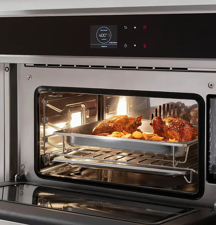 Alt View 22. Café - 30" Built-in Single Electric Convection Pro Steam Wall Oven with True European Convection, Customizable - Stainless Steel.