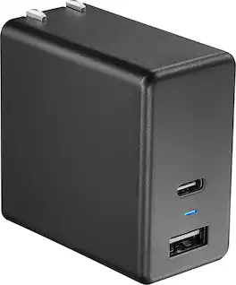 Insignia™ - 67.5 W 6.6' USB-C Wall Charger with 1 USB-C & 1 USB Ports - Black