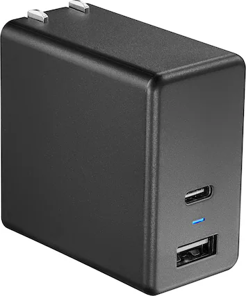 Alt View 13. Insignia™ - 67.5 W 6.6' USB-C Wall Charger with 1 USB-C & 1 USB Ports - Black.