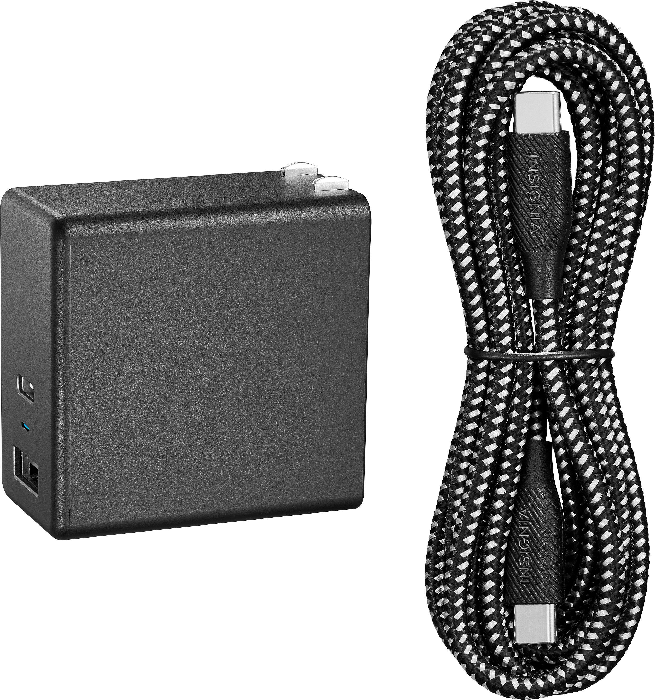 Alt View 14. Insignia™ - 67.5 W 6.6' USB-C Wall Charger with 1 USB-C & 1 USB Ports - Black.