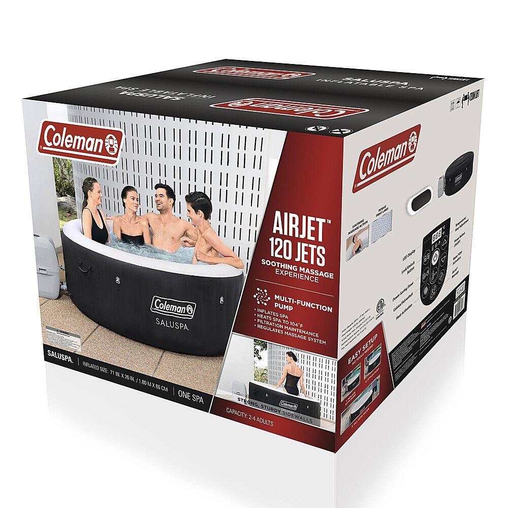 Coleman AIRJET 120 JETS 6 SOOTHING EXPERIENCE MASSAGE Coleman INFLATES MULTI-FUNCTION PUMP HEATS SPA SPA TO SALUSPA PILTRATION 104F REGULATES HAINTENANCE HASSAGE SYSTEM SETUR SALUSPA. EASYSETUP EASY INPLATED  TV M X26 1 80M M x 5 DA I ONE SPA STRONG Cisc CAPACITY STURDY 2-4 ADULTS SIDEWALLS