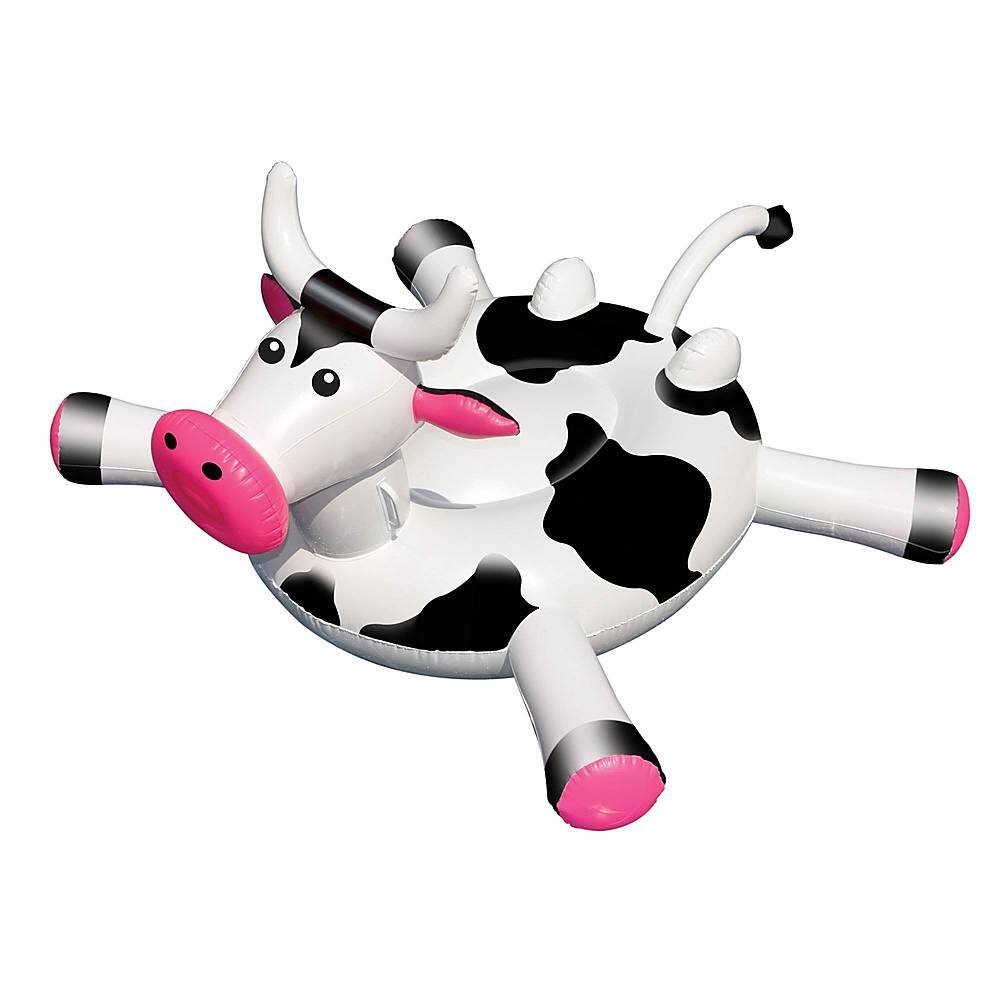 Alt View 11. Swimline - Swimming Pool Kids Giant Rideable On Cow Inflatable Float Toy.