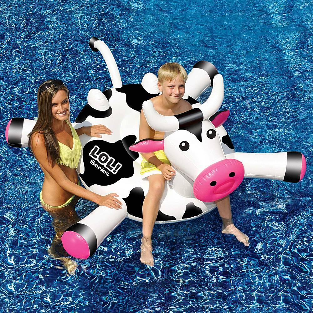 Alt View 14. Swimline - Swimming Pool Kids Giant Rideable On Cow Inflatable Float Toy.