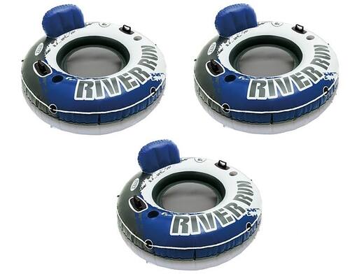 Intex River Run 1 Inflatable Floating Tube Raft for Lake, River, & Pool (3 Pack)