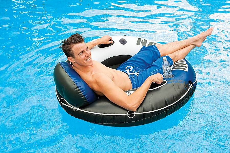 Fun Water Inflatable Rafts Intex River Run 1 Inflatable Floating Tube Raft for Lake, River, & Pool ...