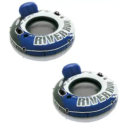 Front. Intex - Intex River Run Inflatable Floating Water Tube Raft for Lake/Pool/River (2 Pack).