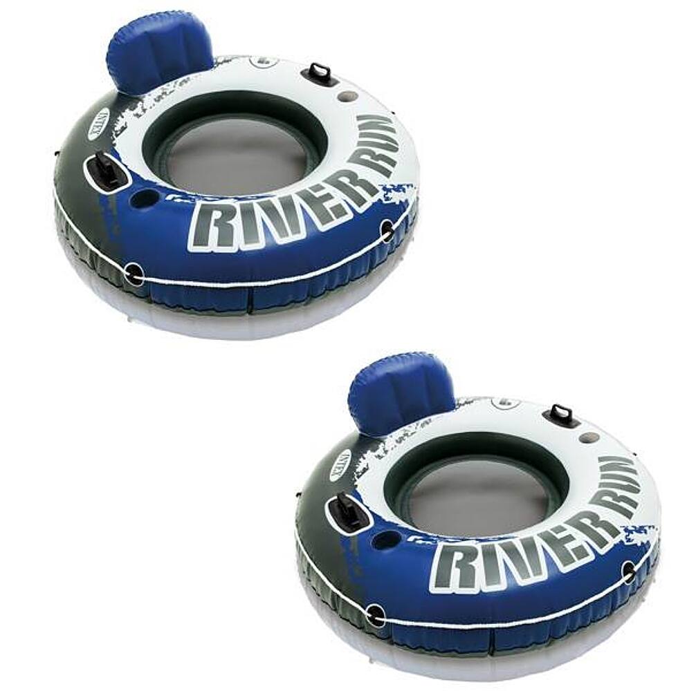 Front. Intex - Intex River Run Inflatable Floating Water Tube Raft for Lake/Pool/River (2 Pack).