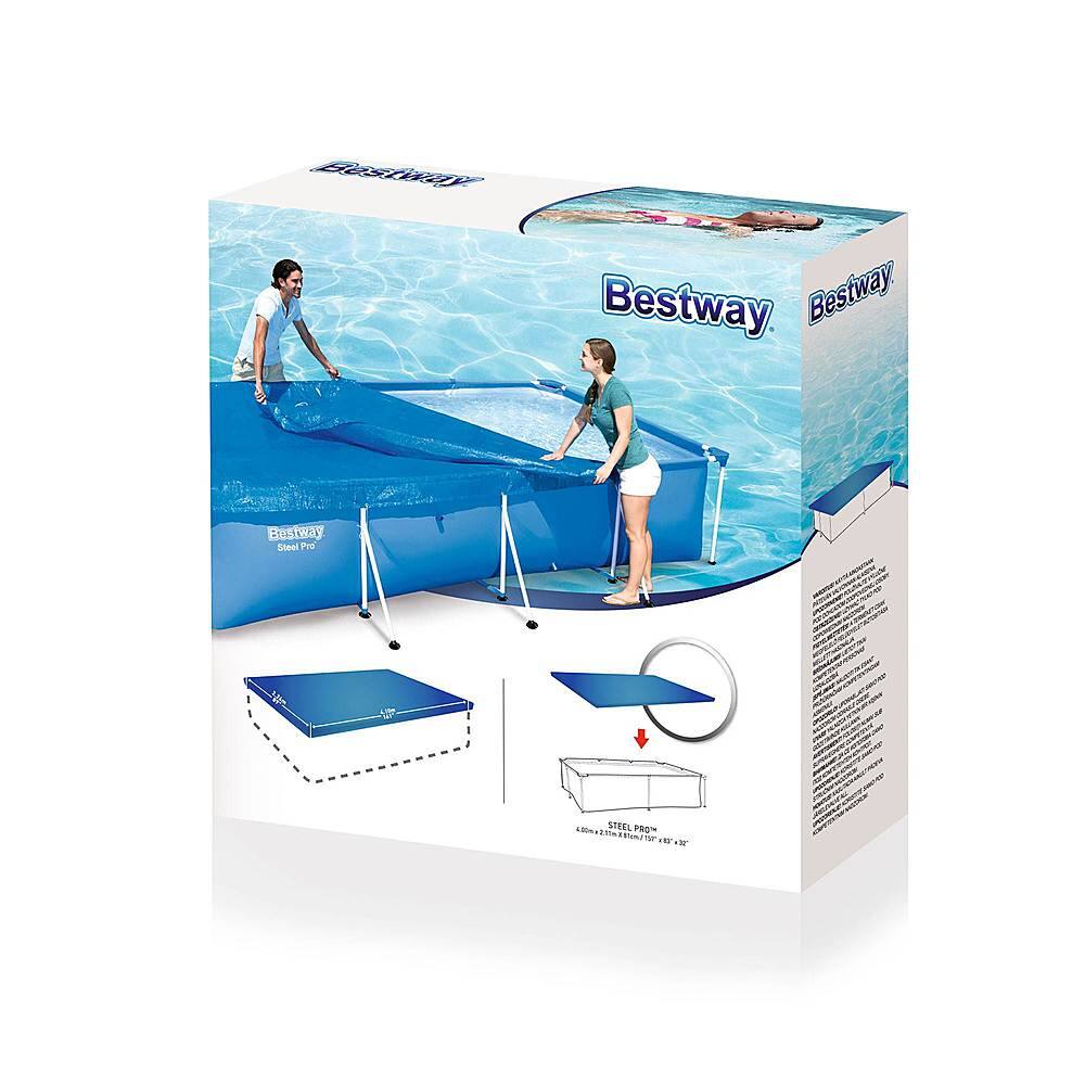 Alt View 12. Bestway - Rectangular Above Ground Pool Cover - Blue.
