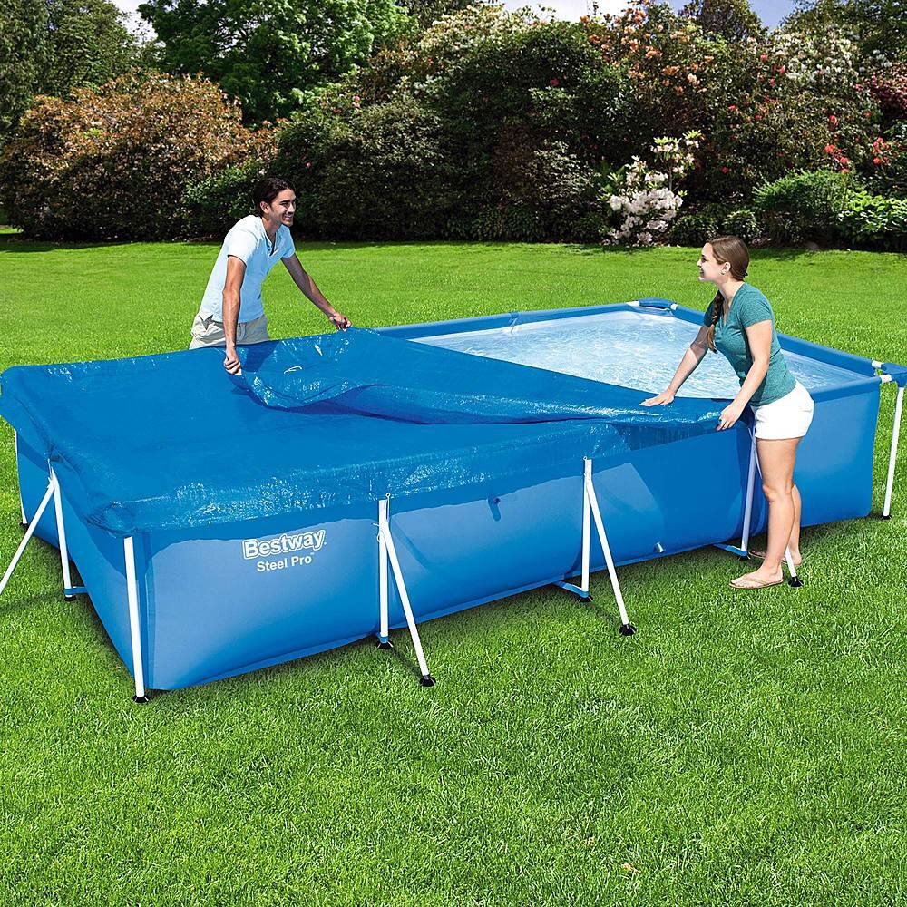 Alt View 14. Bestway - Rectangular Above Ground Pool Cover - Blue.