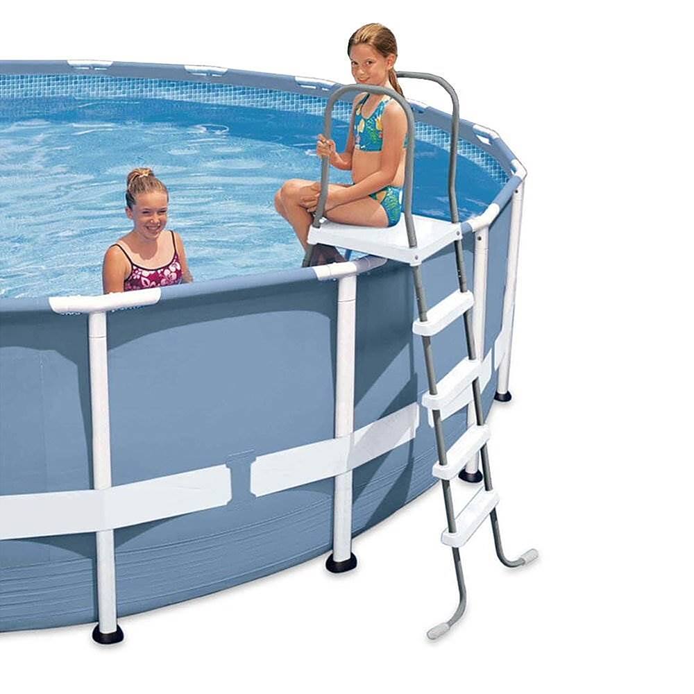 Intex Steel Frame Above Ground Swimming Pool Ladder + Pool Ladder Step