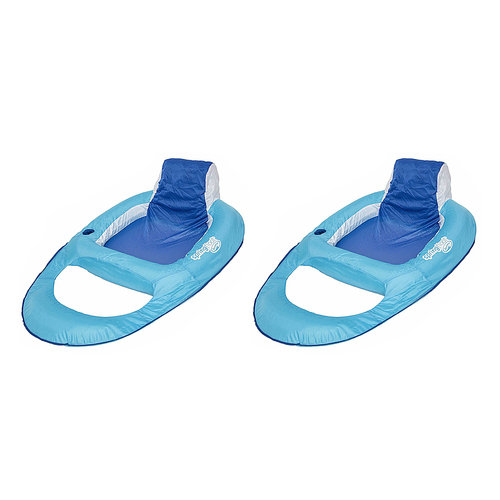 Swim Ways - Spring Float Water Recliner w/ Headrest, Blue (2 Pack)