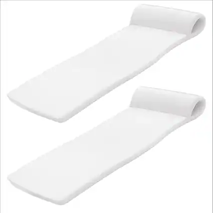 Front. TRC Recreation - Sunsation 70-Inch Foam Raft Lounger Mat Pool Float (2 Pack) - White.