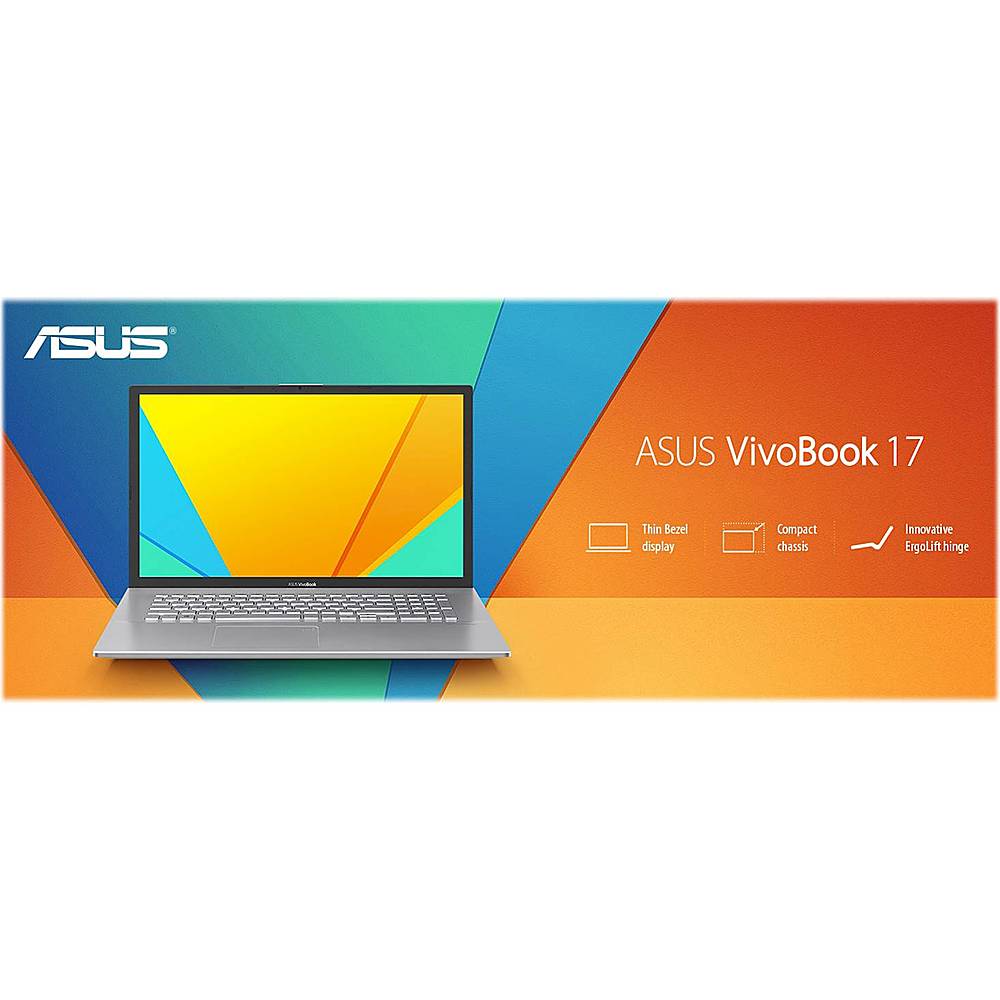 Asus VivoBook 17.3 FHD Laptop, Intel Core i7-1165G7, 16GB RAM, 1TB SSD,  Windows 10 Home/Windows, Transparent Silver, K712EA-DS76 