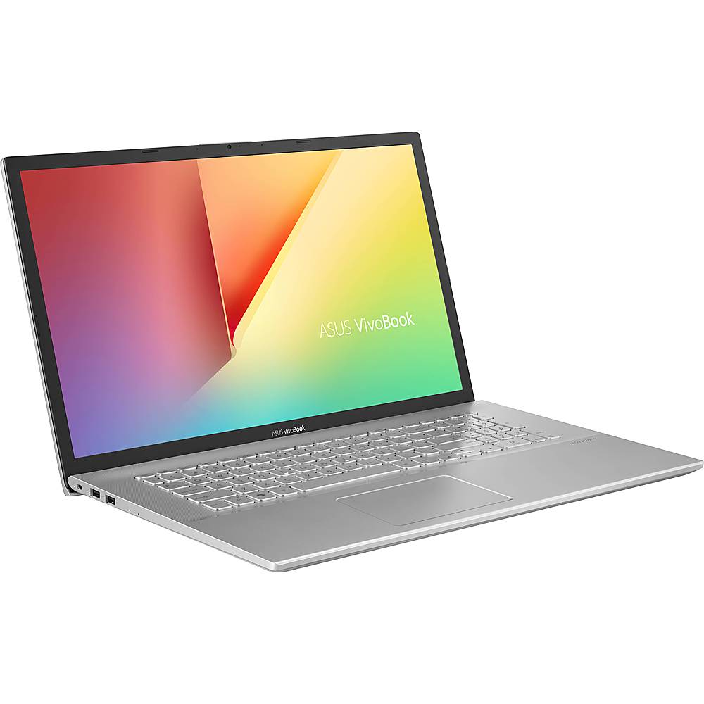 Angle View: ASUS - VivoBook S17 17.3" Laptop - AMD Ryzen 5 - 8GB Memory - 1TB HDD + 128GB SSD - Transparent Silver