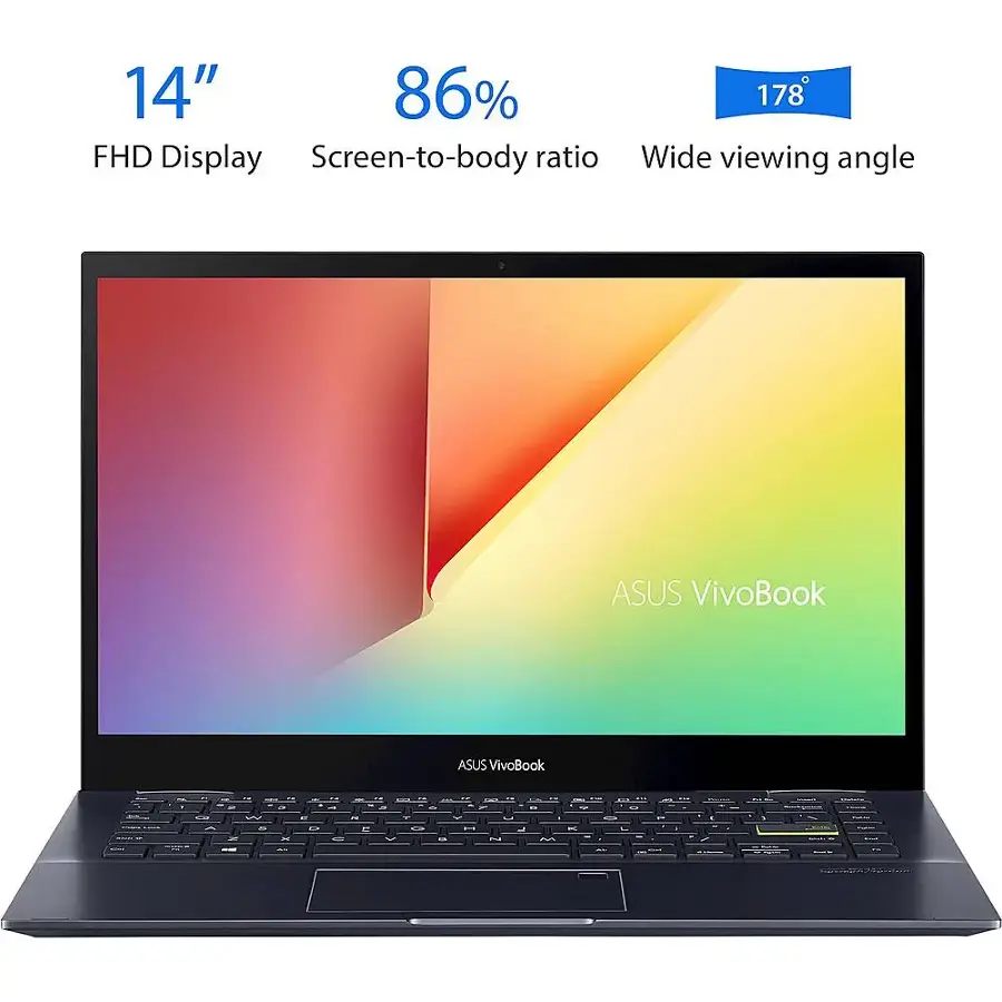 Alt View 28. ASUS - VivoBook Flip 14 14" Touch-Screen Laptop - AMD Ryzen 5 - 8GB Memory - 512GB Solid State Drive - Bespoke Black.