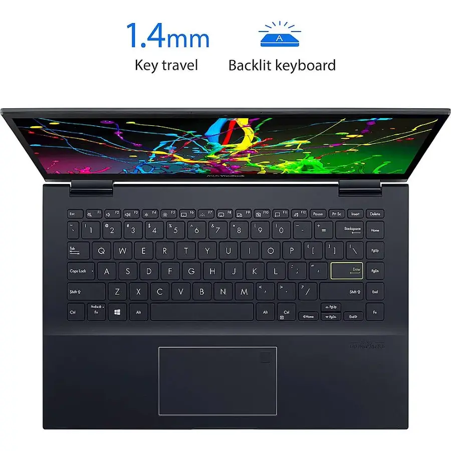 Alt View 29. ASUS - VivoBook Flip 14 14" Touch-Screen Laptop - AMD Ryzen 5 - 8GB Memory - 512GB Solid State Drive - Bespoke Black.