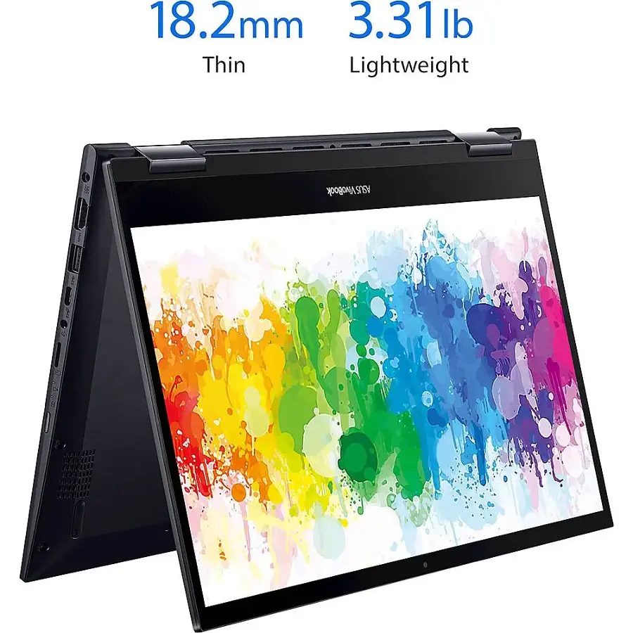 Alt View 31. ASUS - VivoBook Flip 14 14" Touch-Screen Laptop - AMD Ryzen 5 - 8GB Memory - 512GB Solid State Drive - Bespoke Black.
