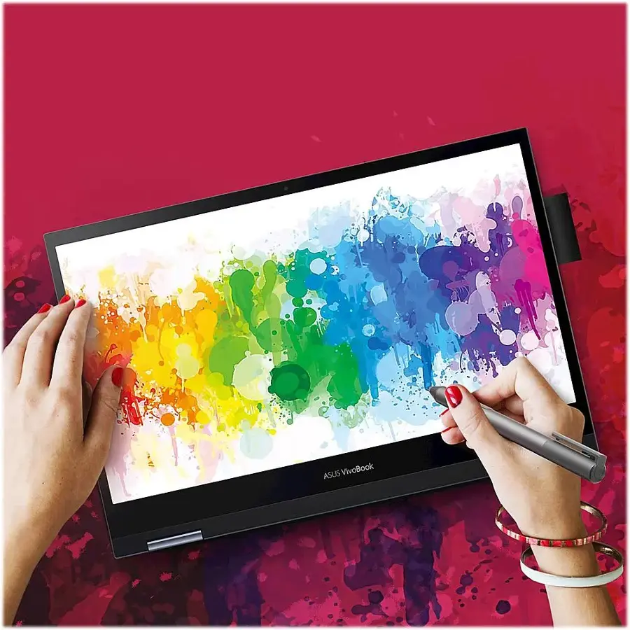 Alt View 33. ASUS - VivoBook Flip 14 14" Touch-Screen Laptop - AMD Ryzen 5 - 8GB Memory - 512GB Solid State Drive - Bespoke Black.
