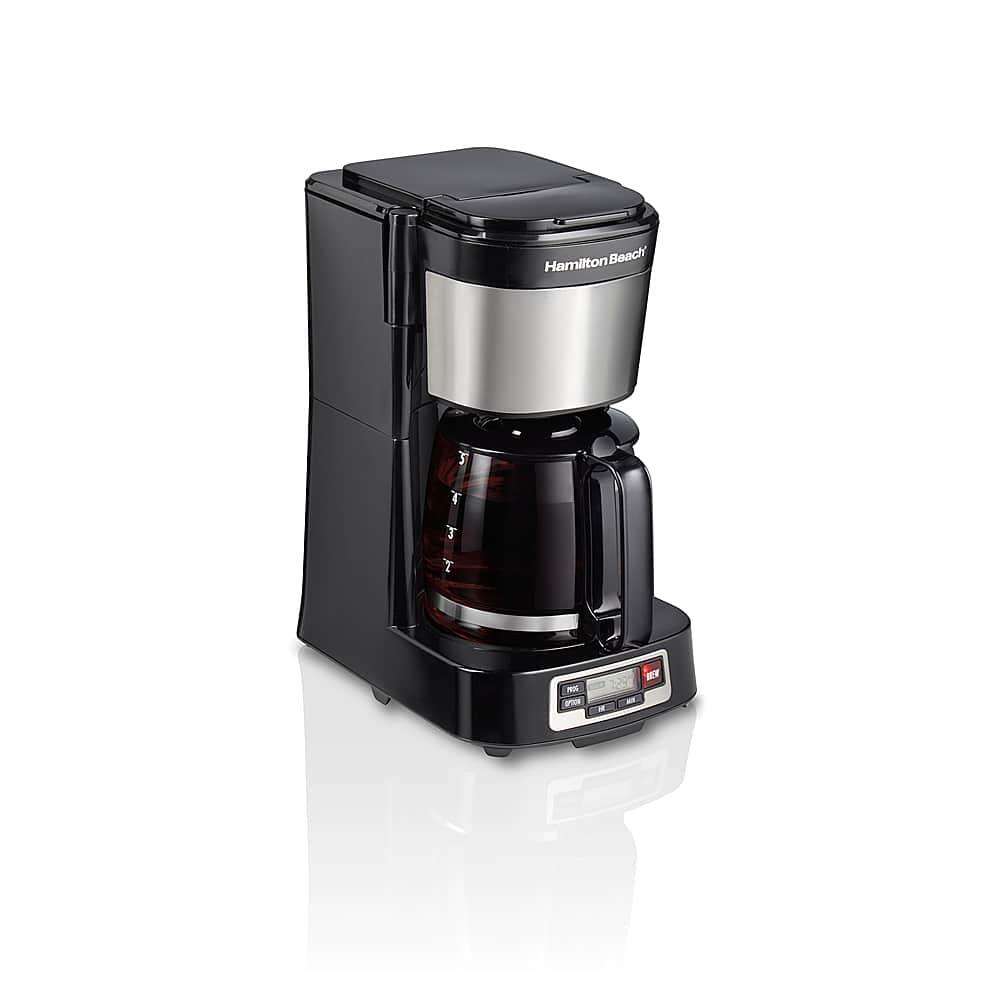 Front. Hamilton Beach - Compact 5-Cup Coffee Maker with Programmable Timer - Black.