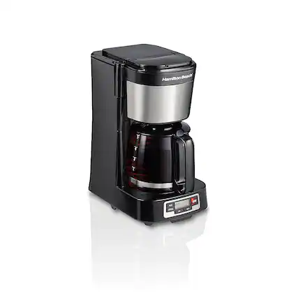 Front. Hamilton Beach - Compact 5-Cup Coffee Maker with Programmable Timer - Black.