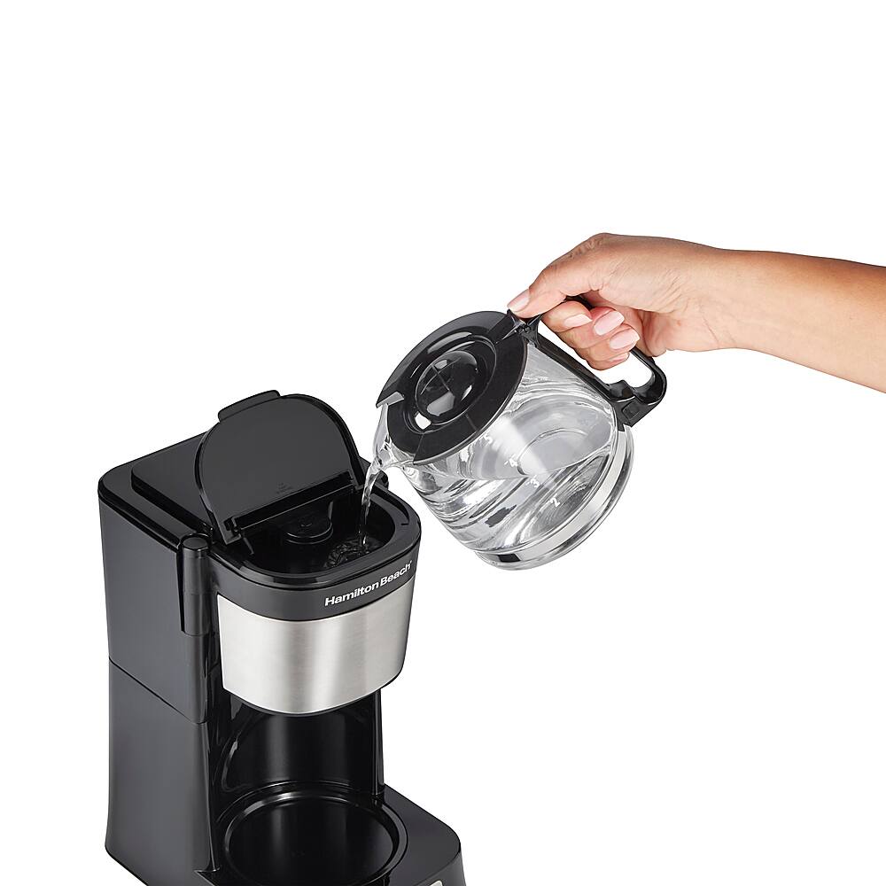 Alt View 12. Hamilton Beach - Compact 5-Cup Coffee Maker with Programmable Timer - Black.