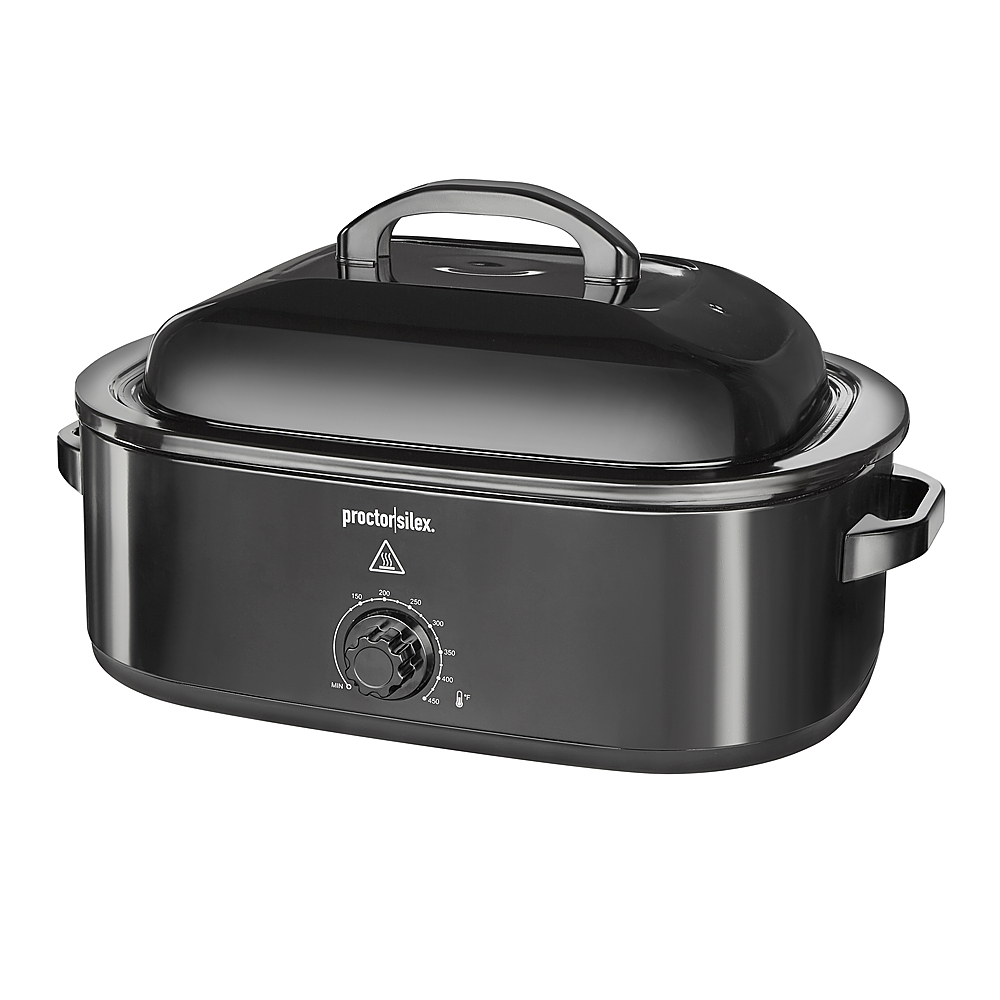 Angle View: Elite Gourmet - 8.5Qt. Stainless Steel Slow Cooker - Red