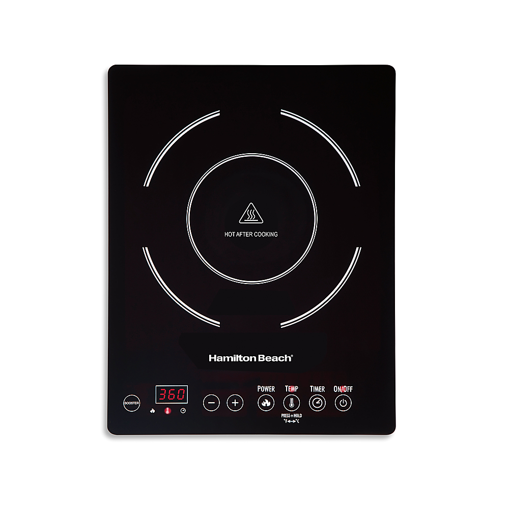 Left View: Proctor Silex - 5" Modular Electric Cooktop with Adjustable Temperature - BLACK