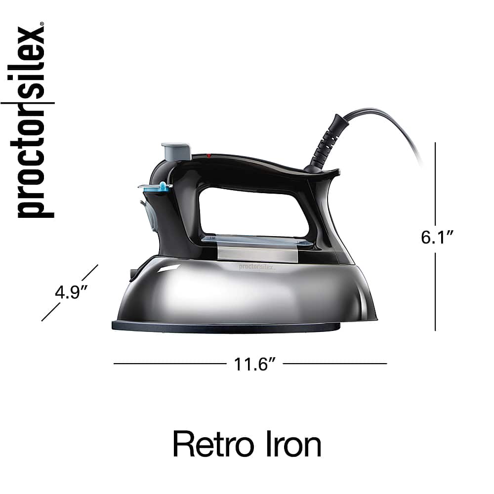 Alt View 13. Proctor Silex - Retro Steam Iron - BLACK.