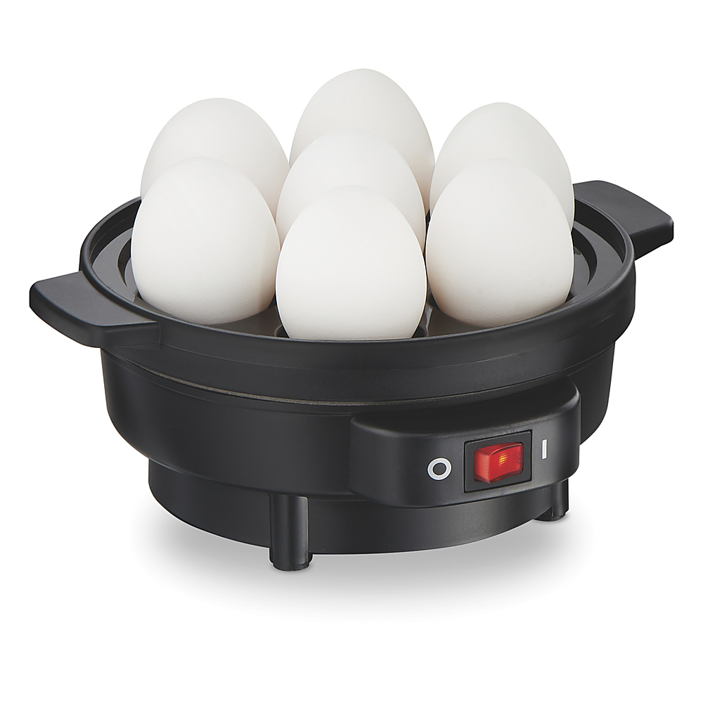 Angle View: Elite Gourmet - Programmable 2-Tier Egg Cooker/Steamer - Black
