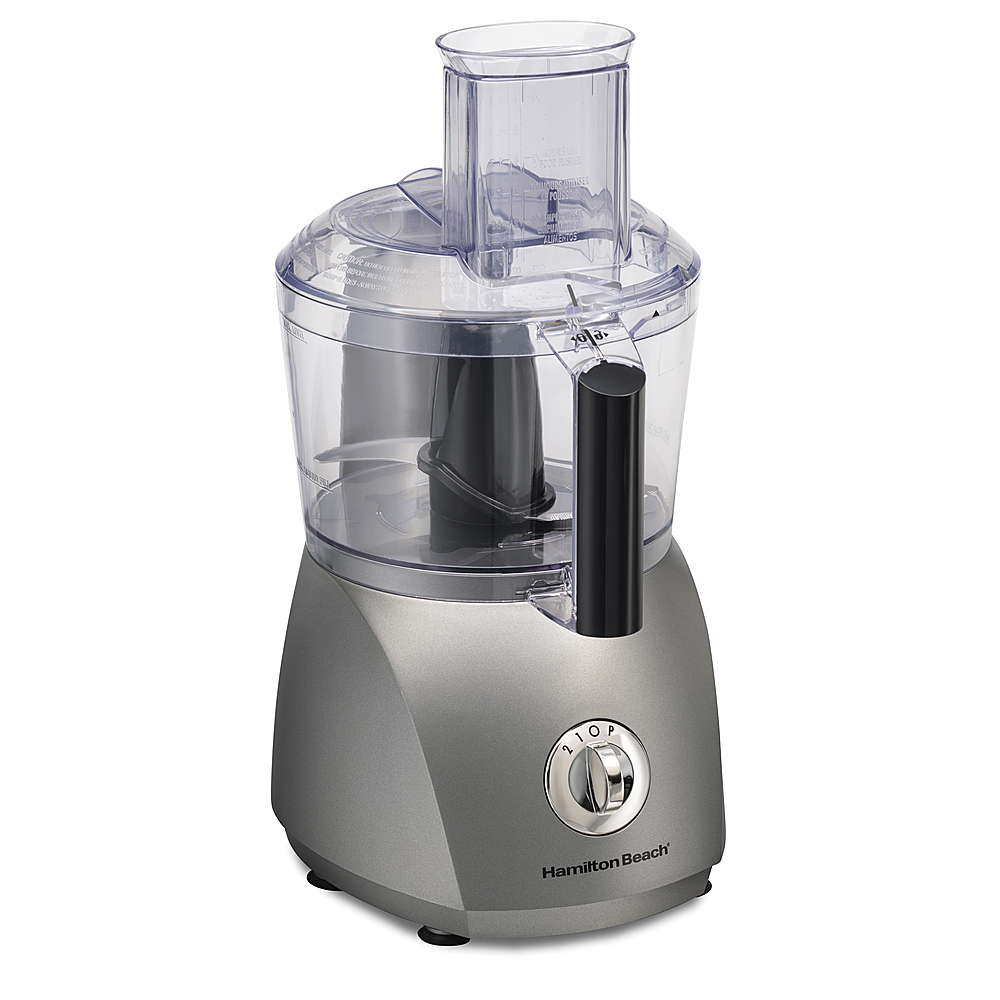Angle View: Hamilton Beach - 6 Function 10 Cup Food Processor - SILVER