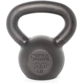 Power Systems - Cast Iron Kettlebell -20 lb - Strength Training Kettlebells for Home Gym Workouts - Black