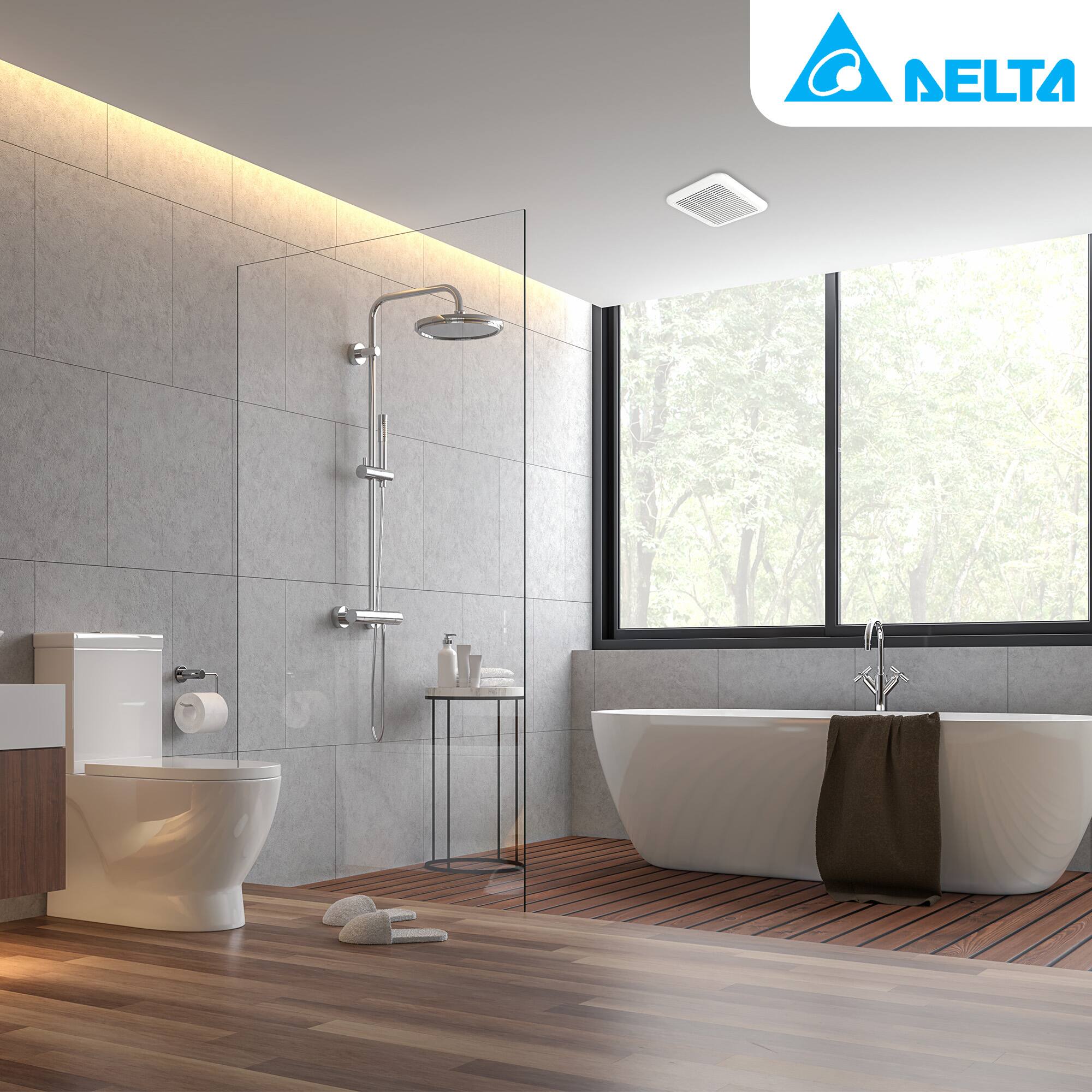 Alt View 2. Delta Breez - Delta Breez Signature Exhaust Fan with Dual Speed Adjustable, 80/110 CFM, White - White.