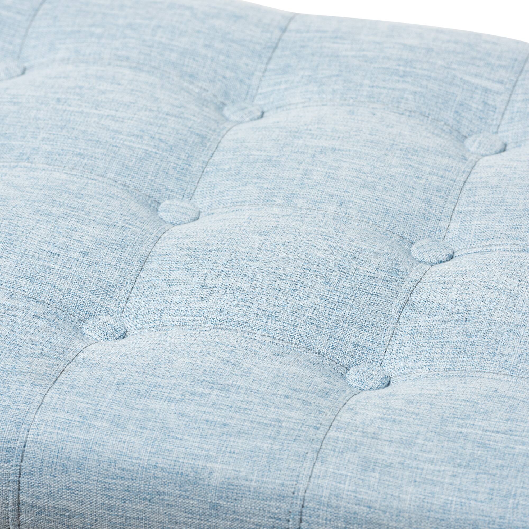 Alt View 2. Baxton Studio - Kaylee Modern Classic Fabric Upholstered Button-Tufting Storage Ottoman Bench - Light Blue.
